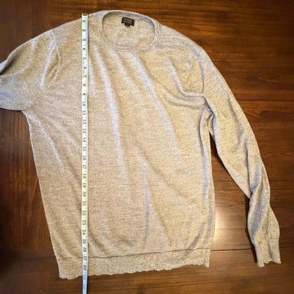 J. Crew Men's Marled Coal Washable Merino Wool Sweater, Size Large Tall